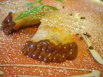 Sfogliatella al cioccolato con scorzetta d'arancia e salsa allo strega