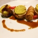 23/05 - GranGusto - Napoli - DiVinamente Buono con Paolo Barrale e Alessandro Romano - Secondo piatto - Chef Alessandro Romano - "I 3 piccoli porcellin", crosta di fiori di zucca, Nage di birra e miele e spaghetti di patate - Fotografia inserita il giorno 23-05-2013 alle ore 20:57:16 da luigi