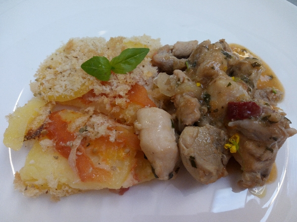 Pollo alla potentina con patate raganate