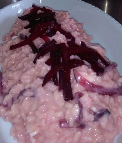 Risotto alla rapa rossa e zenzero