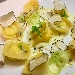 -Cappelletti di ricotta di bufala, cremoso di patate , sedano croccante e tartufo. - -