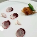 -Fascina di pasta fillo con dolcesardo, gel�e di rapa rossa, emulsione di burrata e ravanelli - -