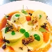 -Gnocchi di patata farciti ai funghi porcini, gamberi, fonduta di bufala - -