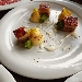 -Pancetta in cbt con pur�e de pomme de terre dorata, salsa al pecorino DOP sardo accompagnata da spugne al prezzemolo - -