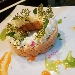 -Pane al pomodoro, acciughe, ricotta e cialda al basilico - -