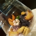 Riso, patate e cozze ( a modo mio) - 500g riso
3 patate viola
2 patata gialle
1/2 litro brodo vegetale
400g cozze sgusciate
50g burro
1 spicchio aglio
50g parmigiano grattugiato
olio evo q.b.
sale q.b.
pepe q.b.