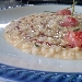 -Risotto, passatina leggera di zucchine, tartare di gamberi rossi di Mazara del Vallo, granella di nocciola e riduzione all'Aglianico  del Vulture. - Risotto, passatina leggera di zucchine, tartare di gamberi rossi di Mazara del Vallo, granella di nocciola e riduzione all'Aglianico  del Vulture.-