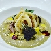 -TAGLIATELLE DI CALAMARO SU COULIS DI COZZE E PANE NERO DI TUMMINIA - -