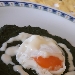 -Uovo in camicia su crema di erbette con fonduta di Nostrano
 - -