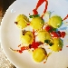 -bottoni di ricotta, limone,gambero rosso e salsa di datterino confit. - -