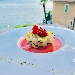 -millefoglie di branzino e zucchine 
con estratto di anguria e menta - -
