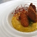 -ostrica fritta con pappa al pomodoro giallo di Corbara - -tradizione, innovazione, il connubio perfetto di due terre, la Toscana e la Campania, che incontrano il mare in un gusto unico ed esplosivo
