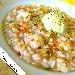 -risotto con gamberetti rosa e gelato al pistacchio - -