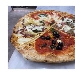 4 stagioni con uno spicchio salame e carciofi bianco, uno marinara con olive nere, Margherita e infine prosciutto e funghi rissa - -