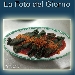 Caramelle di pasta all'alga spirulina senza glutine e lattosio con baccal� mantecato e parate ai peperoni cruschi, su rosso pomodoro e crumble di tarallo senza glutine - -