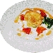 Fagottino di crespella con ricotta e melanzane su coulis di pomodori Pachino - -