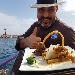 Lo Chef Daniele Unione mostra dei Ziti spezzati alla genovese - fotografia inviata da Cristina Vannuzzi

