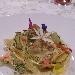 Nastro di  pasta all'uovo con crema di patate al timo, rag� di totanetti di paranza e fiori d'estate - -