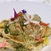 Nastro di  pasta all'uovo con crema di patate al timo, rag� di totanetti di paranza e fiori d'estate - -
