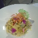 Nastro di  pasta all'uovo con crema di patate al timo, rag� di totanetti di paranza e fiori d'estate - -