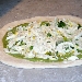Pizza con broccoli, fior di latte, peperone crusco e formaggio mandarone
 - -
