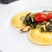Ravioli con scarola, ricotta, pomodorino e Noci di Sorrento - -
