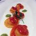 Ravioli di pasta fresca  con ripieno all'amatriciana, pomodorini appassiti e pesto di prezzemolo al pecorino
 - -