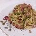 Spaghetti, macco di piselli, guanciale, asparagi di campagna e mollica 'atturrata'  - -