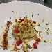 Spaghettoni aglio olio acciughe con crostini di pane cafone e pomodorini secchi, preparati dallo Chef Daniele Unione - fotografia inviata da Cristina Vannuzzi