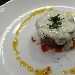 Tortino di melanzane con colata di caciocavallo ragusano, pomodorino datterino in olio di cenere - Tortino di Melanzana