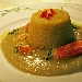 Sformatino di riso con macco di fave e astice - -