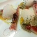 Lasagna in losanghe, gamberi rossi e dressing al crudo di fasolari - -
