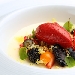 Crema di limoni di Amalfi, croccante integrale, sorbetto alle fragole e lime - -