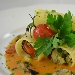 Paccheri rigati di Gragnano con ricotta, zucchine, radicchio trevigiano, calanaretti, frutti di mare e coulis di gamberi - -