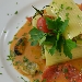 Paccheri rigati di Gragnano con ricotta, zucchine, radicchio trevigiano, calanaretti, frutti di mare e coulis di gamberi - -