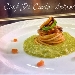 -Spaghetti ai sapori del Mediterraneo su purea di fave verdi e menta
 - -