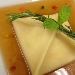 Tortello ripieno di burrata in ristretto di colombaccio, macedonia di verdurine - -