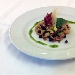 Orecchiette integrali con capocollo di Martina Franca, zucchine, ceci neri della murgia, pesto pugliese e cialda croccante di caciocavallo - -
