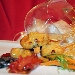 Baccal� in tempura  di ceci aromatizzata con mentuccia e scalogno su ratatouille di verdure croccanti in cristallo d'agrodolce - -