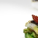 Rombo chiodato con mozzarella di bufala e crosta di olive nere e tagliatelle di verdure - -