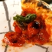 la Ritrovata - Passata di pomodoro San Marzano DOP, piennolo del Vesuvio DOP, capperi disidratati, polvere di olive nere , filetti di alici Cetarii, olio agliato, basilico fritto
 - -