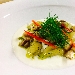 -gnocchi di patate con rag� di pesce , pesto di finocchietto e stracciatella di bufala ragusana - -