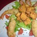 Frittura di gamberoni in pastella e bocconcini di pescespada impanati - Ristorante Pizzeria Bernadette di Napoli - -