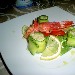 Involtino di zucchine con ripieno di filetto di orata, mandorle e lime, con gambero scottato alla griglia proposto dal Ristorante La Tortuga di Baia - Bacoli (NA) - -