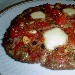 Pizza di tritato alla marinara con Pomodori San Marzano dell'Agro sarnese-nocerino DOP Casa Barone con vino abbinato Terre di Ginestra 651 Nero d'Avola/Syrah 2009 dell'Azienda Calatrasi di Palermo - Foto di Luigi Farina