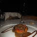 17/07 - CeD - Portici (NA) - Due giovani Chef e un Grande Maestro Amici del Cuochino all'ombra de Vesuvio - Scottatina di manzo con pancotto ai peperoni preparato da Mario Loina 
Olio: DOP Cilento - Marsicani - Morigerati (SA) 
Vino: Sannio Aglianico DOC Rosso - Cantine Fontanarosa - Frasso Telesino (BN)  - Fotografia di Luigi Farina �2014