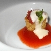 01/08/2014 - President di Pompei (NA) - A cena dall'Amico... - Entr�e: L'interpretazione estiva del pacchero al rag� napoletano (pacchero fritto in olio extravergine d'oliva su salsa fresce di pomodoro, tartare di fassana piemontese, spuma di mozzarella, profumo di basilico) - fotografia di Luigi Farina �2014