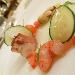01/08/2014 - President di Pompei (NA) - A cena dall'Amico... - Antipasto: Il Cerchio perfetto (insalata di mare dal crudo al cotto, tartare di pomodori di Sorrento allo zenzero e centrifuga di cetriolo) - fotografia di Luigi Farina �2014