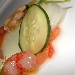 01/08/2014 - President di Pompei (NA) - A cena dall'Amico... - Antipasto: Il Cerchio perfetto (insalata di mare dal crudo al cotto, tartare di pomodori di Sorrento allo zenzero e centrifuga di cetriolo) - fotografia di Luigi Farina �2014