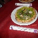 26/03 - Pizzeria Tot� e i sapori - Acerra (NA) - Seconda tappa di Pizzarelle a Go Go - Seconda Pizzarella: Elogio alla Primavera con crema di piselli, carciofi cotti a bassa temperatura, stracciata di bufala aromatizzata al limone, lardo benevento, punte di asparagi, cime di broccoli baresi e friarielli, ravanelli, germogli del nostro orto e polvere di olive di Gaeta, preparata dagli allievi delle Scuole della Citt� del Gusto - -